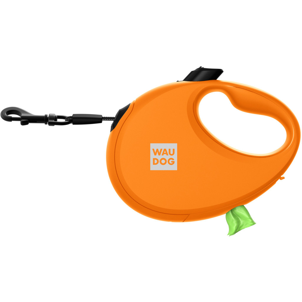 Повідець для собак WAUDOG R-leash з контейнером для пакетів L до 40 кг 5 м помаранчевий (26294) - зображення 3