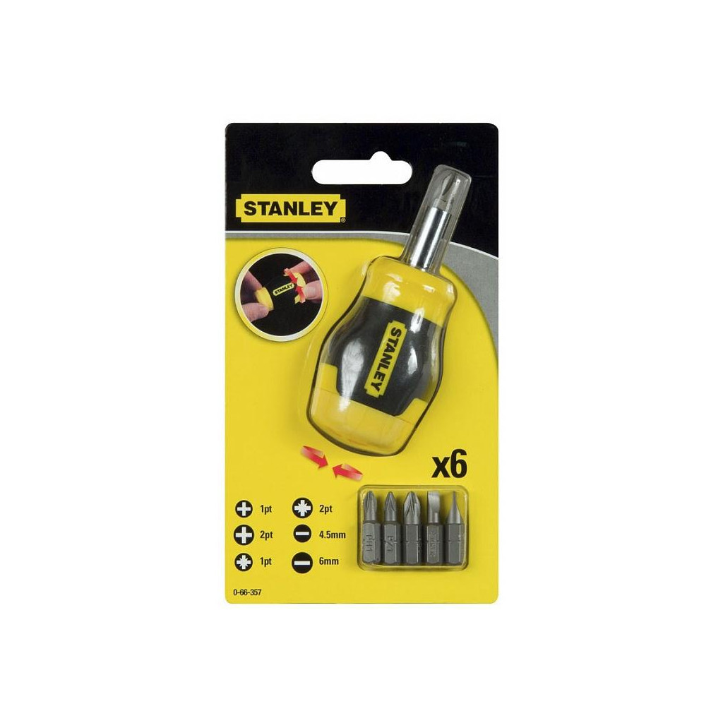 Викрутка Stanley Multibit Stubby з 6 змінними бітами (0-66-357) - зображення 4