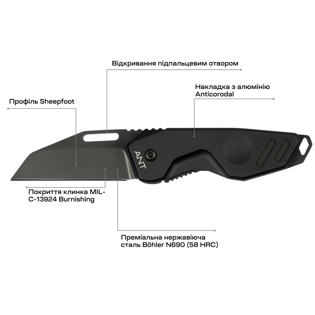 Ніж Extrema Ratio ANT BB Black (04.1000.0467/BLK/BLK) - зображення 6