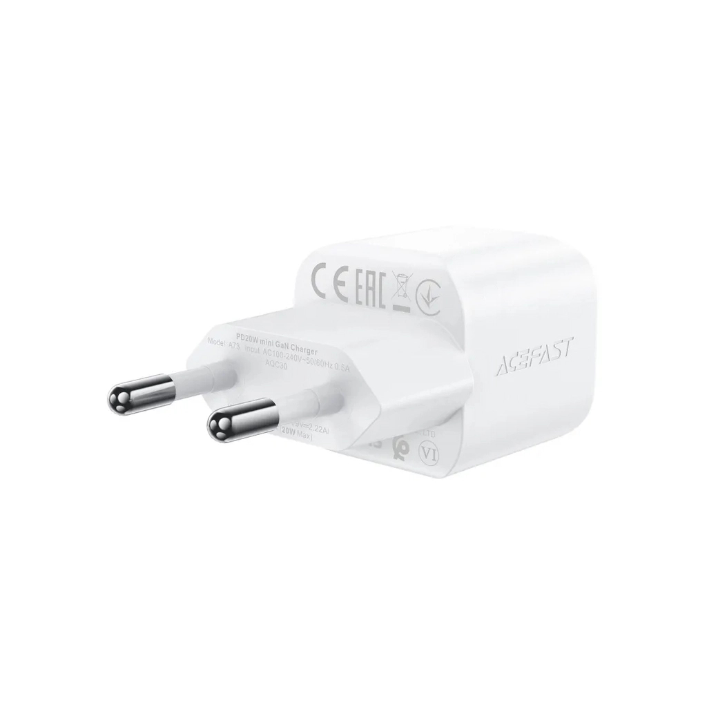 Зарядний пристрій Acefast USB-C 20W Gan A73 mini + USB-C cable Fast Charger White (6974316282655) - зображення 3