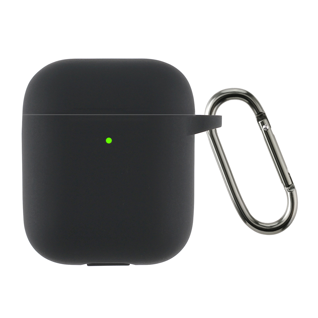 Чохол для навушників Armorstandart Ultrathin Silicone Case With Hook для Apple AirPods 2 Black (ARM59679) - зображення 1