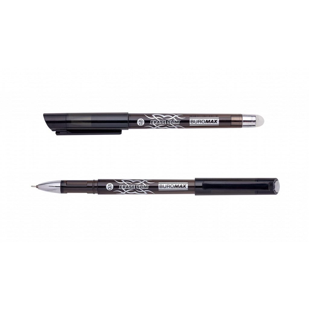 Ручка гелева Buromax Erase Slim Пиши-стирай 0.5 мм Чорний корпус (BM.8300-02) - зображення 1