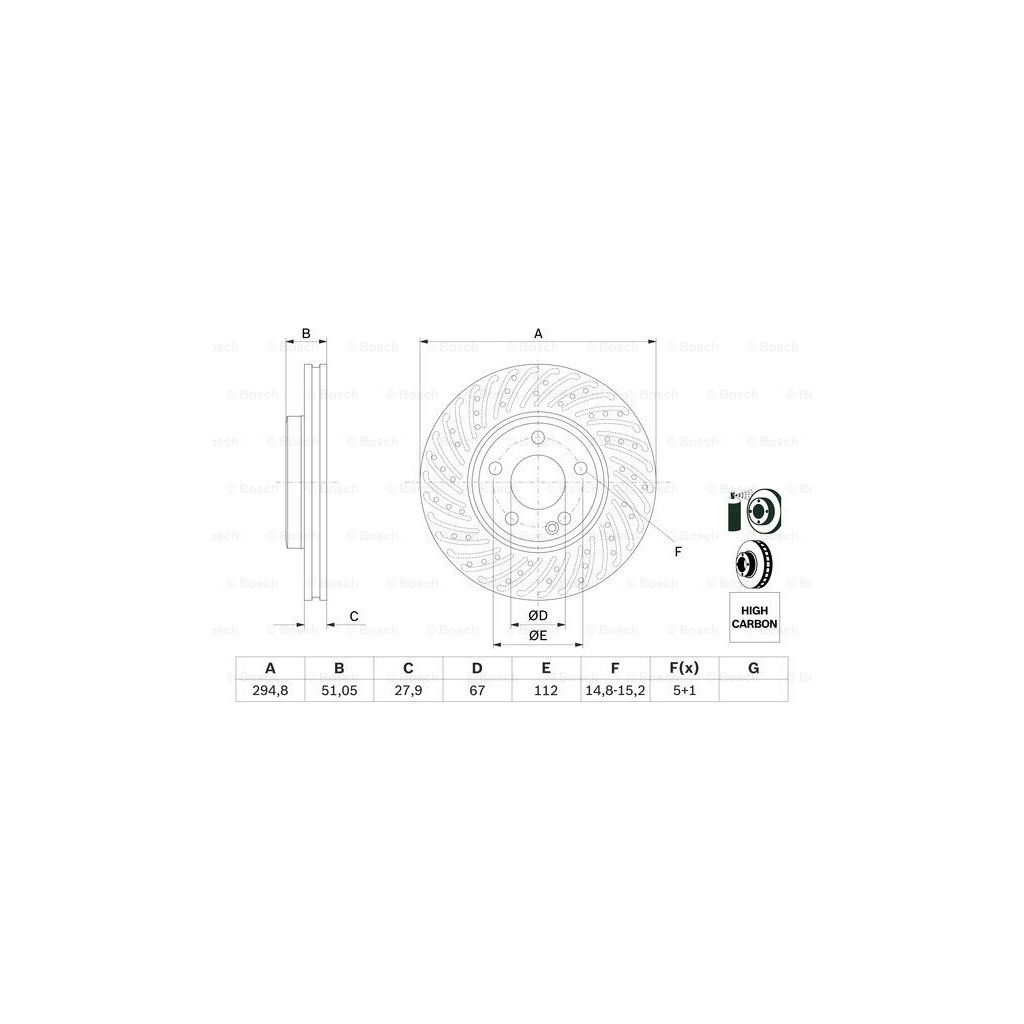 Гальмівний диск Bosch 0 986 479 A02 - зображення 5