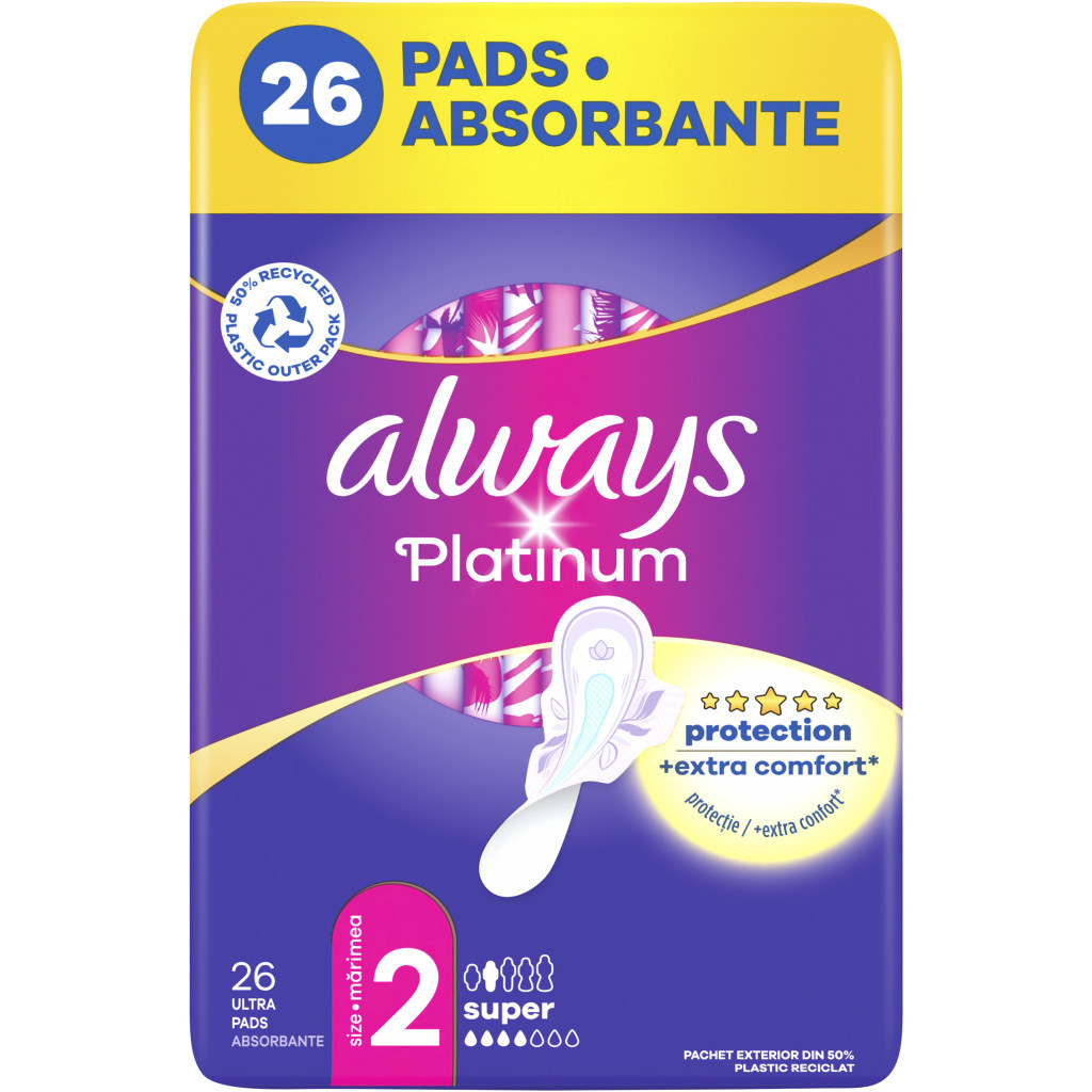 Гігієнічні прокладки Always Platinum Super Розмір 2 26 шт. (8001841913841) - изображение 2