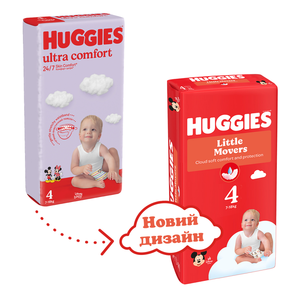 Підгузки Huggies Little Movers Mega 4 (7-18) кг 66 шт (5029053548777) - зображення 3