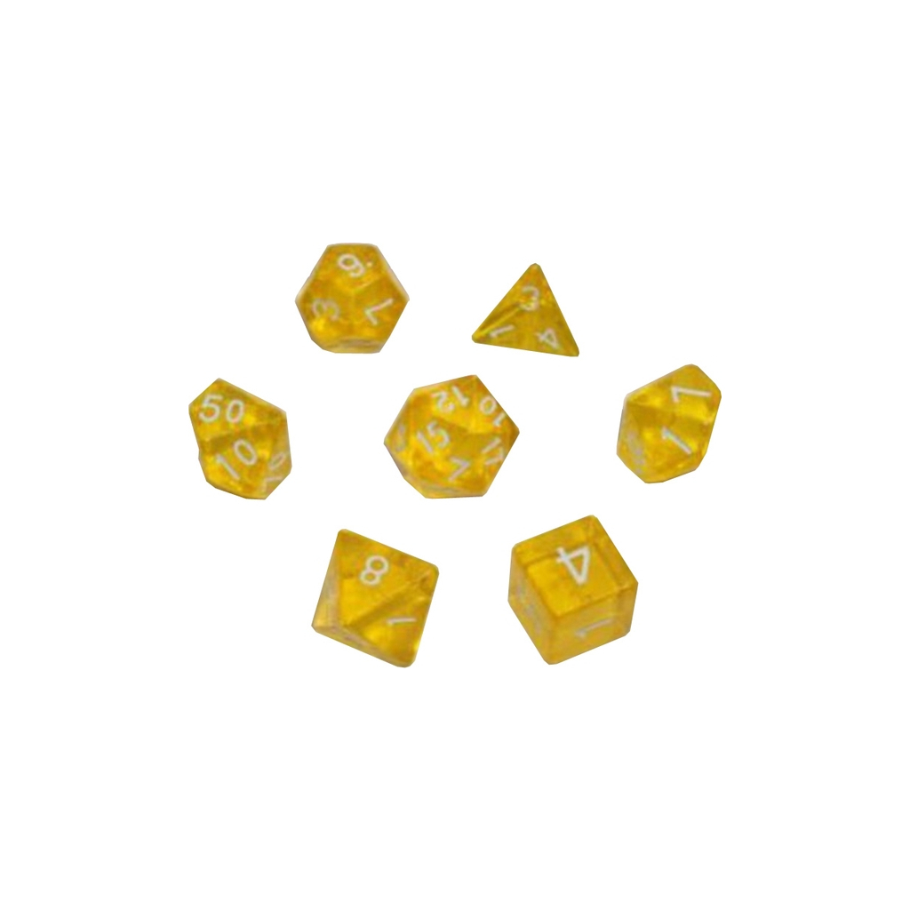 Набір кубиків для настільних ігор Games 7 Days Transparent 7 Dice Set - Yellow (g7dtran04) - изображение 1