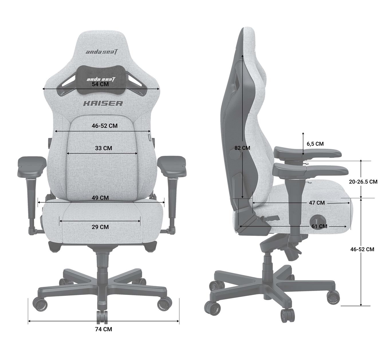Крісло для геймерів Anda Seat Kaiser 4 Size L Black Premium PVC (AD12YDDC-L-20-B-PV/C) - зображення 20