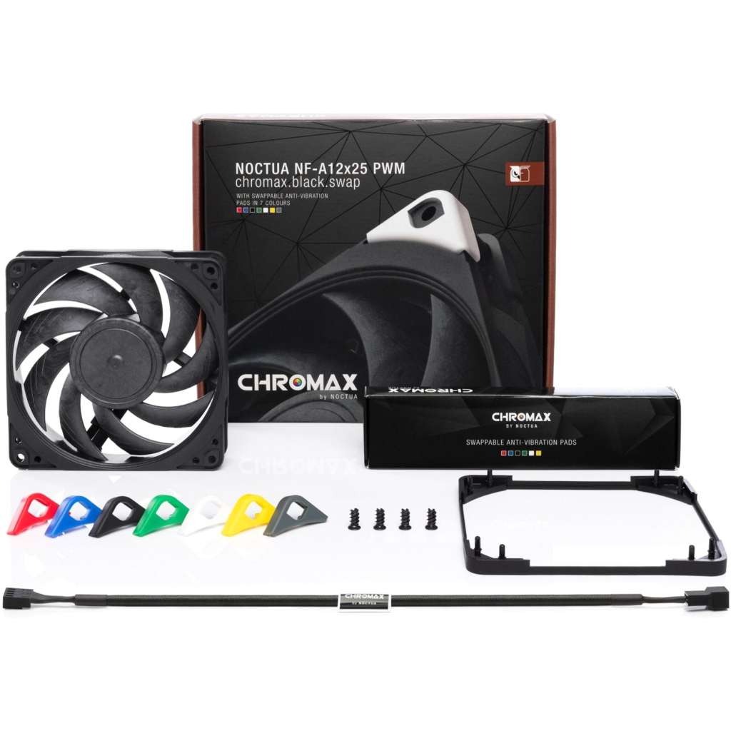 Кулер до корпусу Noctua REDUX (NF-A12x25 PWM CHROMAX. BLACK. SWAP) - зображення 3
