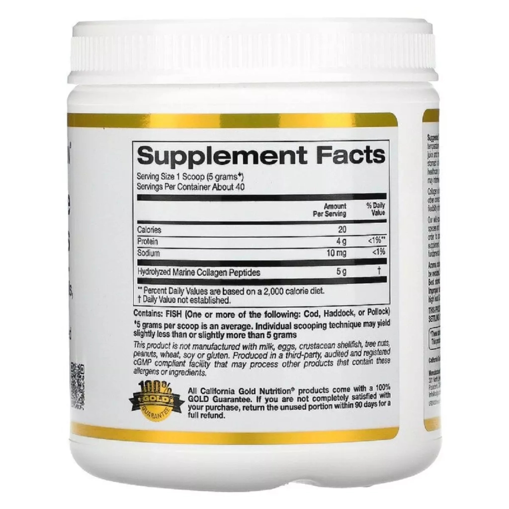 Вітамінно-мінеральний комплекс California Gold Nutrition Морський Колаген Гідролізовані пептиди, без аромату (CGN-01863) - зображення 2