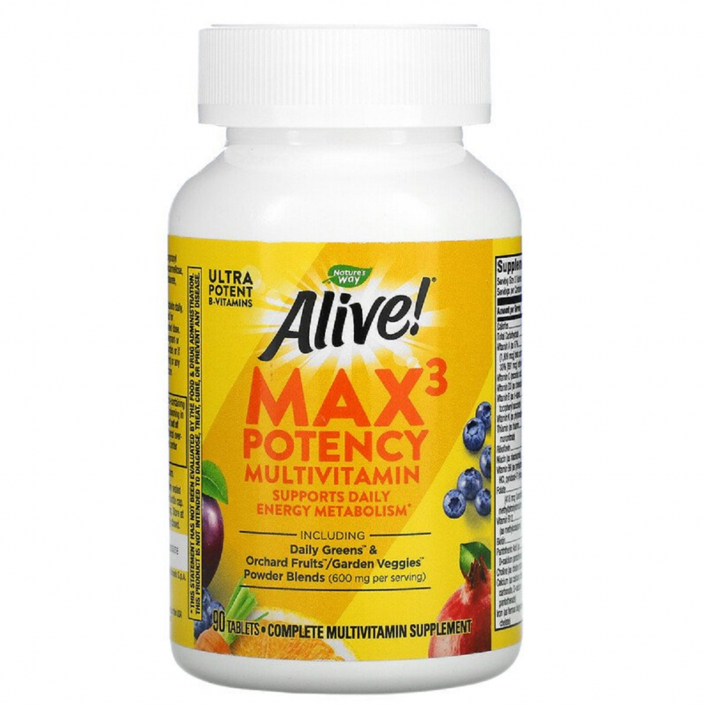 Мультивітамін Nature's Way Мультивітаміни з залізом, Alive! Max3 Daily, 90 таблеток (NWY-14927) - зображення 2
