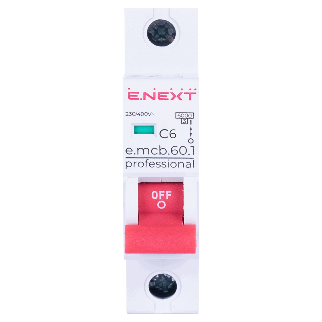 Автоматичний вимикач E.NEXT 1-п e.mcb.pro  6А C ( 6кА) (p042006) - изображение 2