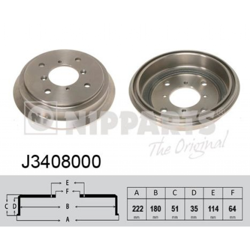 Гальмівний барабан Nipparts J3408000 - изображение 1
