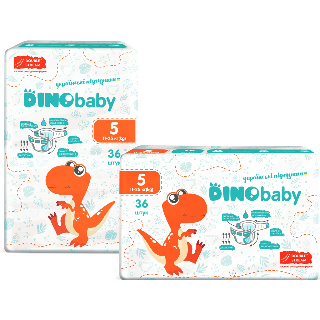 Підгузки Dino Baby Розмір 5 (11-25 кг) 36 шт (4823098410614) - зображення 2