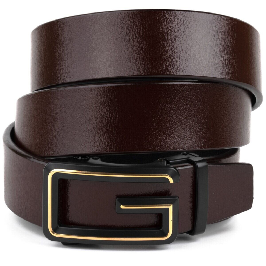 Ремінь Vintage Чоловічий з пряжкою у вигляді літери G Коричневий (20288) - зображення 1