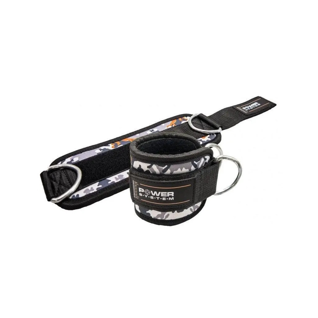 Манжета для тяги Power System Ankle Strap Camo PS-3470 Grey/Black (PS_3470_Grey/Black) - зображення 1