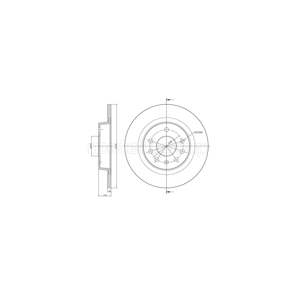 Гальмівний диск METELLI 23-0609C - зображення 1