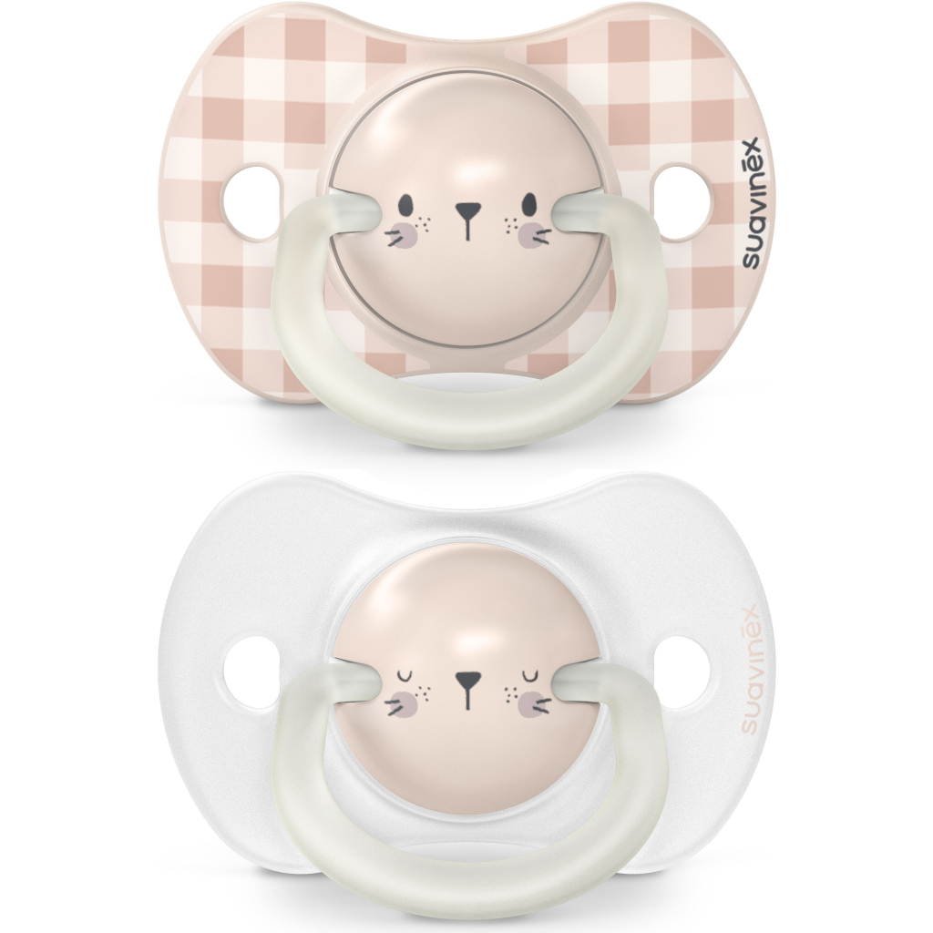 Пустушка Suavinex фізіологочна, 2 шт. 0-6 місяців, нічна/кролик (308214) - изображение 1