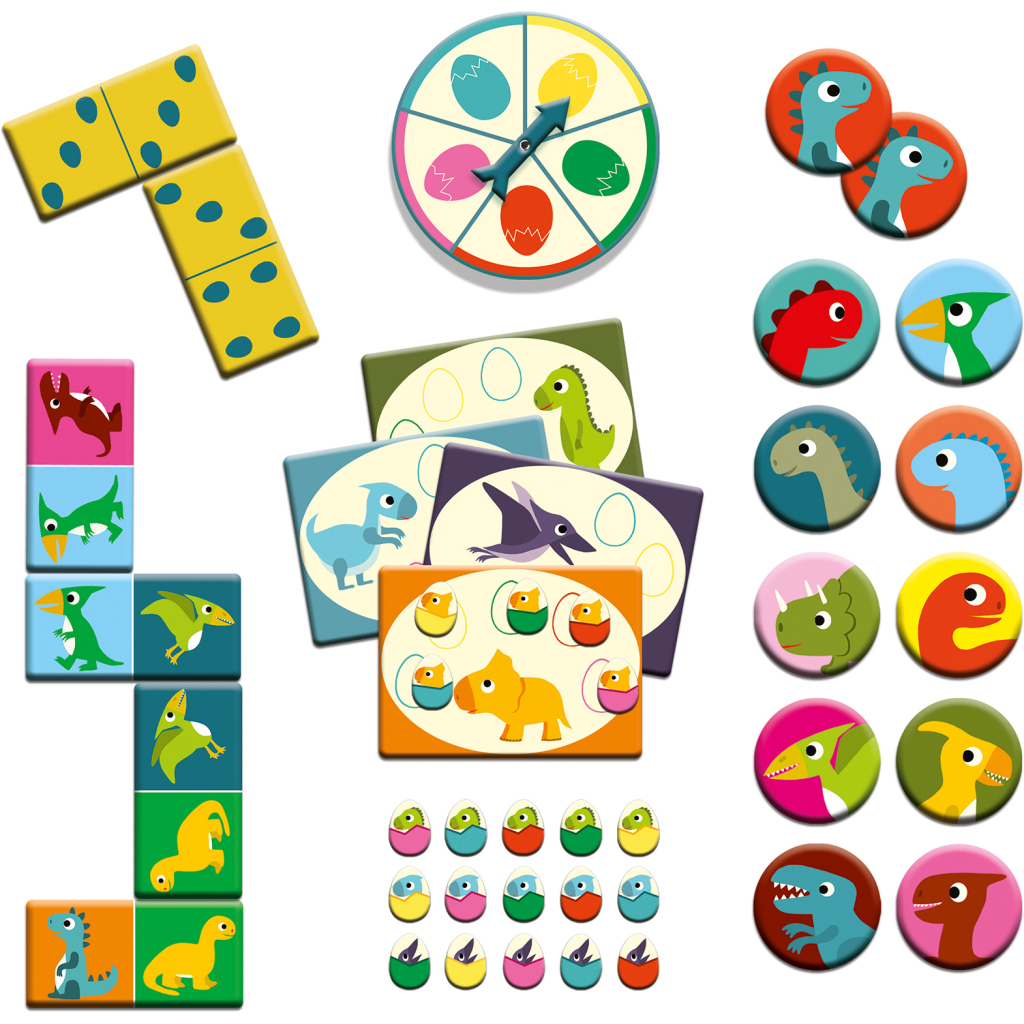 Настільна гра Djeco Динозаври 3 в 1: Бінго + Мемо + Доміно (DJ08132) - зображення 2