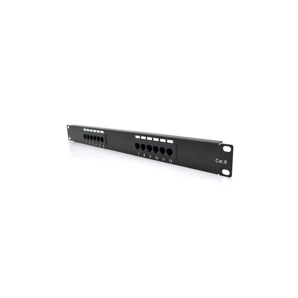 Патч-панель 19" 12хRJ-45 UTP 1U cat.6 Pipo (PP126191U) - зображення 1