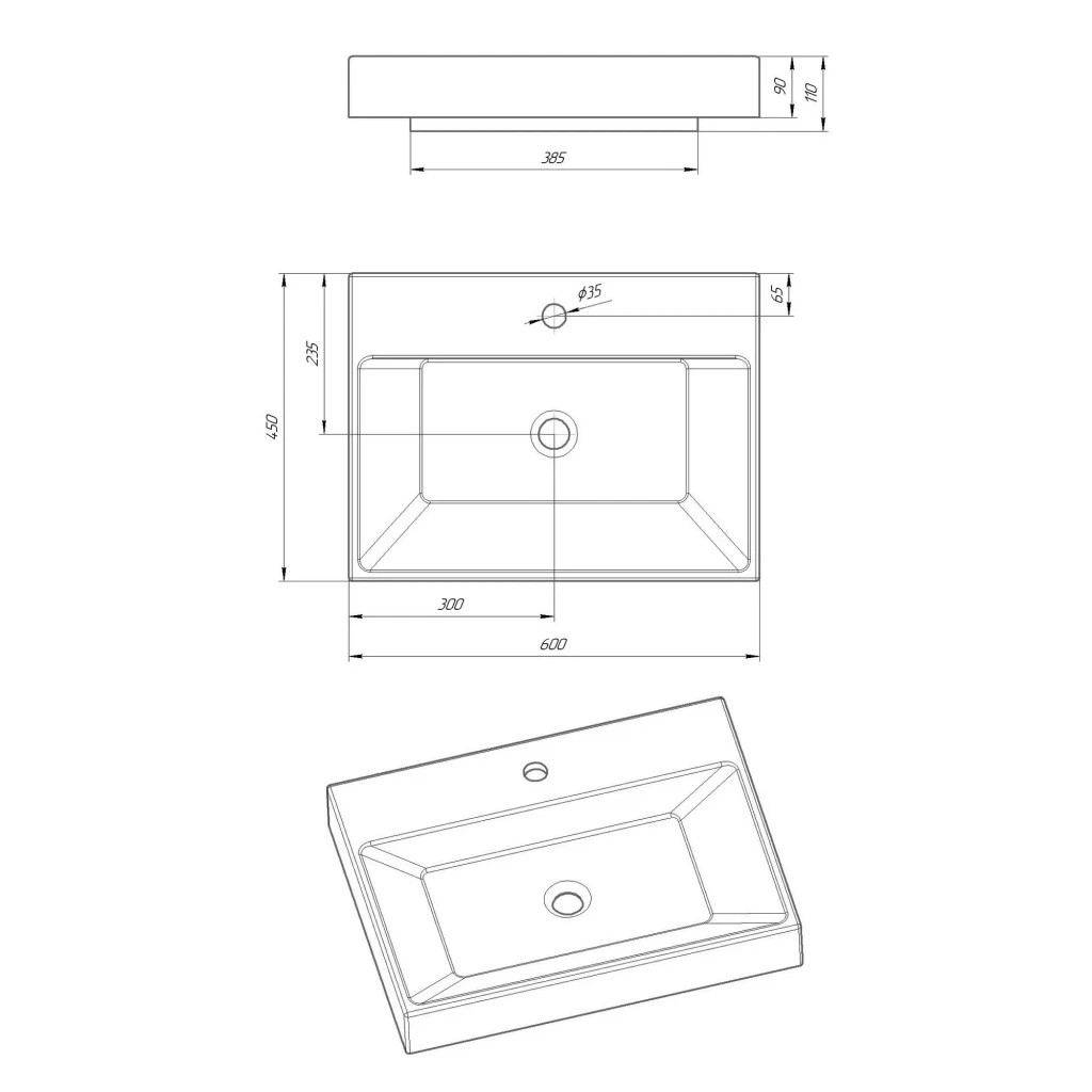 Раковина GRANADO Nueno white gel (gbs0705g) - зображення 6