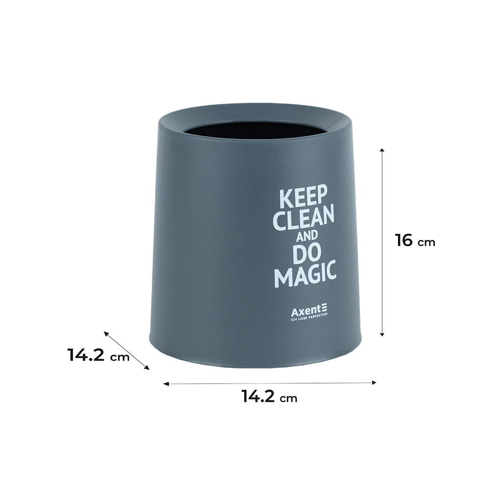 Кошик для паперів Axent Настільний контейнер для сміття, круглий, сірий (2131-03-A) - зображення 3