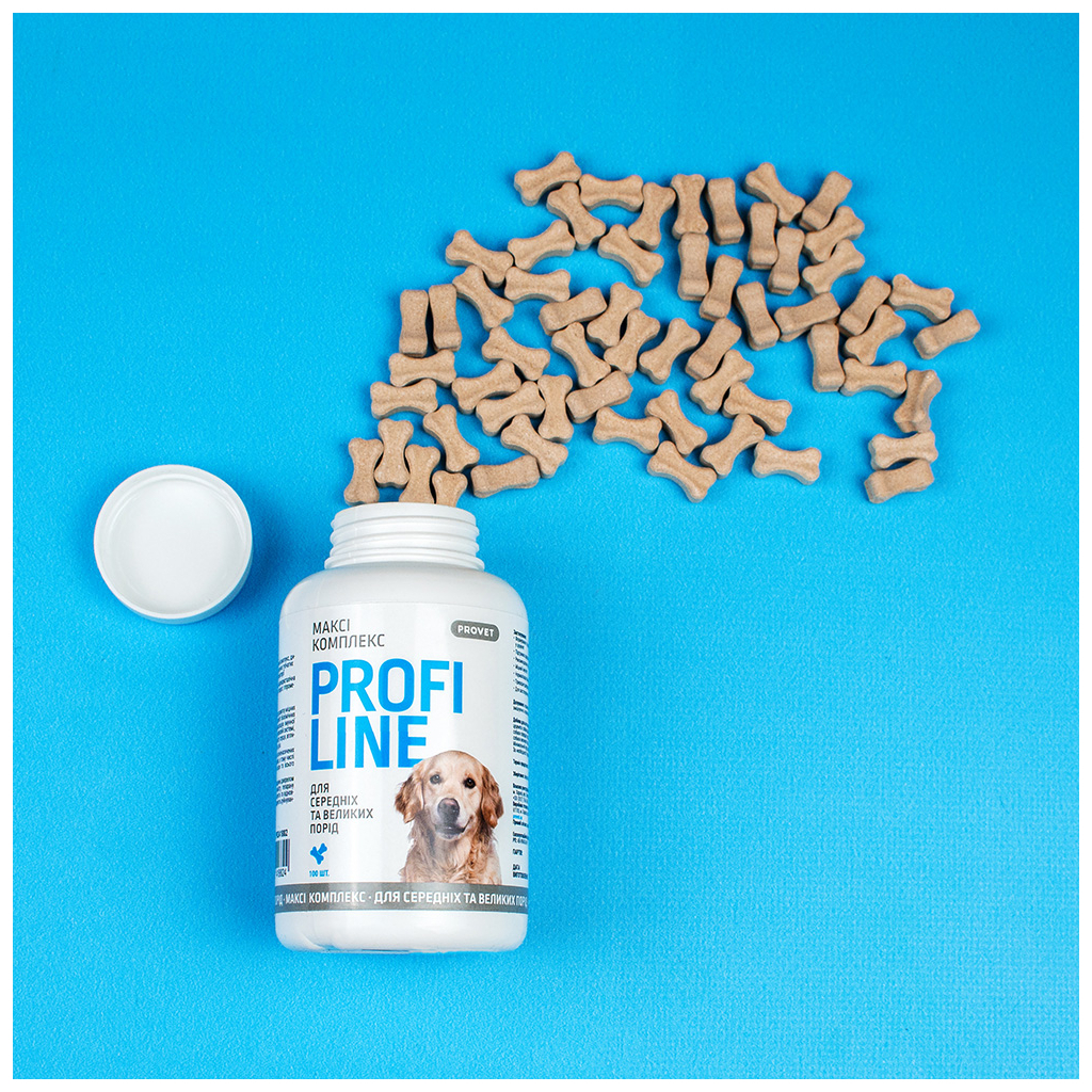 Вітаміни для собак ProVET Максі комплекс для середніх і великих порід 100 табл. (4823082431694) - изображение 3