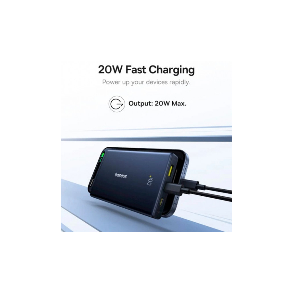 Батарея універсальна Baseus 10000mAh PicoGo 20W PD, QC, USB-A, 2*USB-C, Black (P10076801123-00) - зображення 7