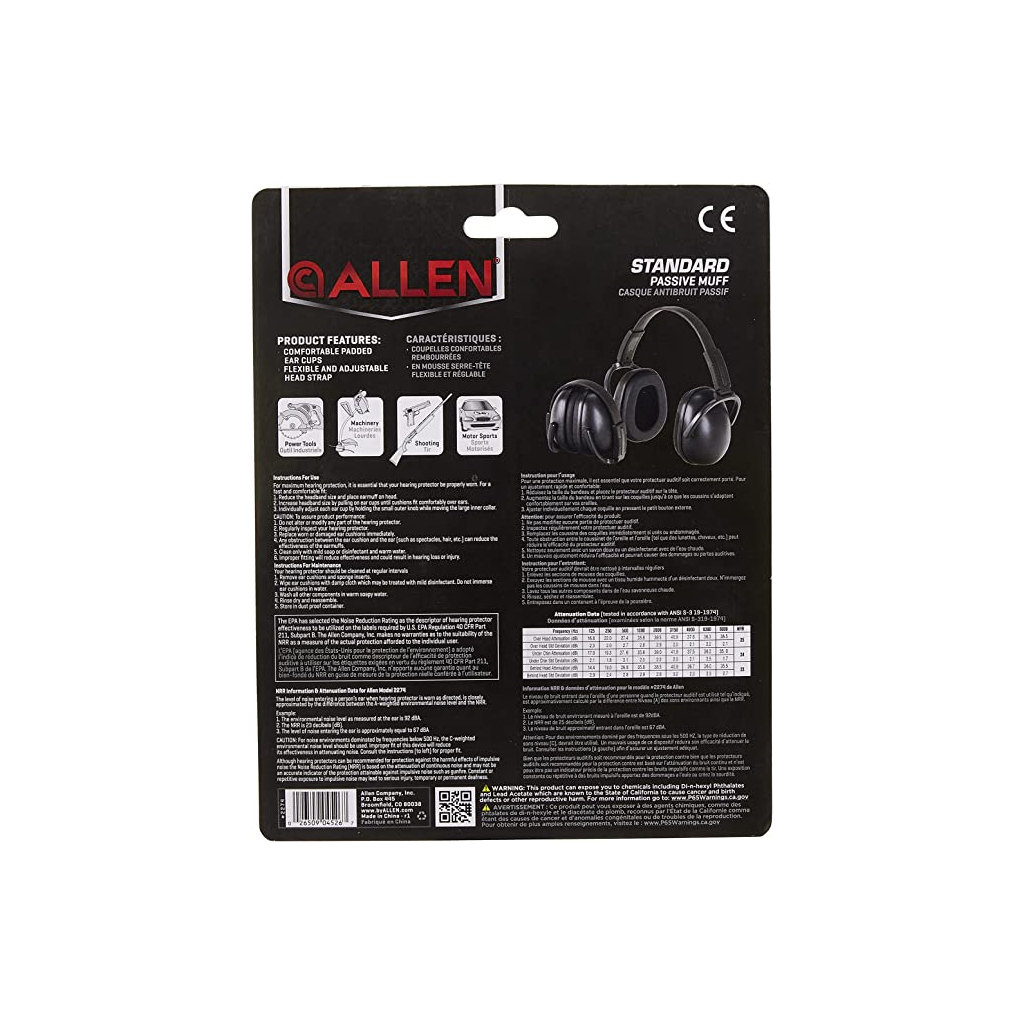 Тактичні навушники Allen Standard Passive Black (2274) - изображение 6