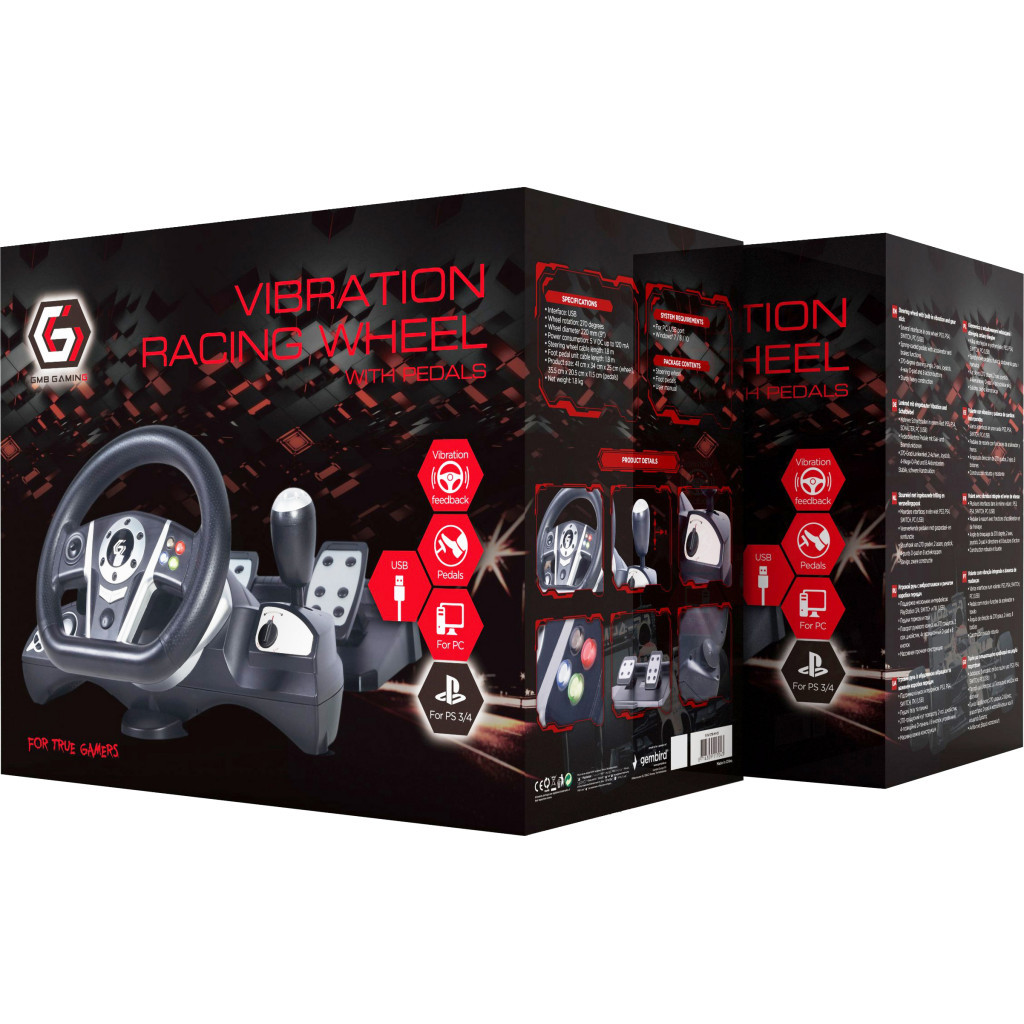 Кермо Gembird STR-M-01 PC/PS3/PS4/Nintendo Black (STR-M-01) - зображення 7