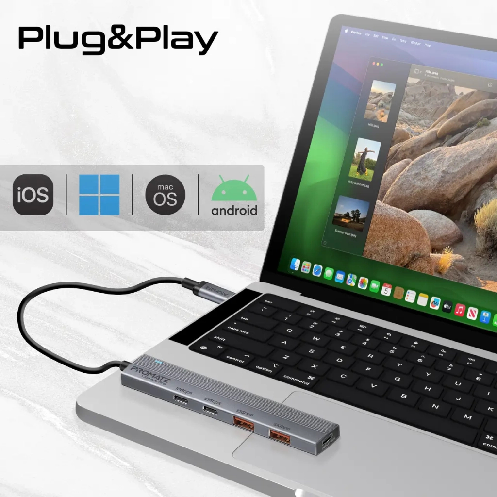 Концентратор Promate USB Hub 4 ports litehub-pro (litehub-pro) - зображення 7