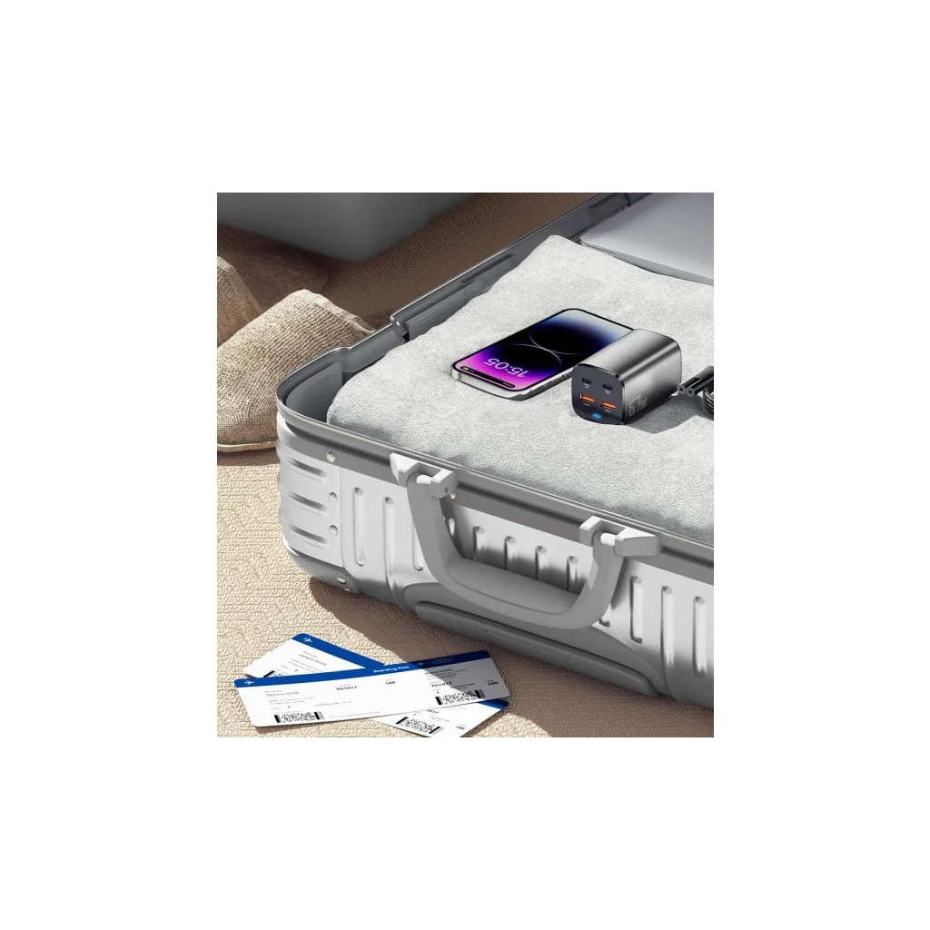 Зарядний пристрій Essager 2xUSB-C + 2xUSB 67W GaN (ECT2AC-JYB0G-Z) - зображення 5