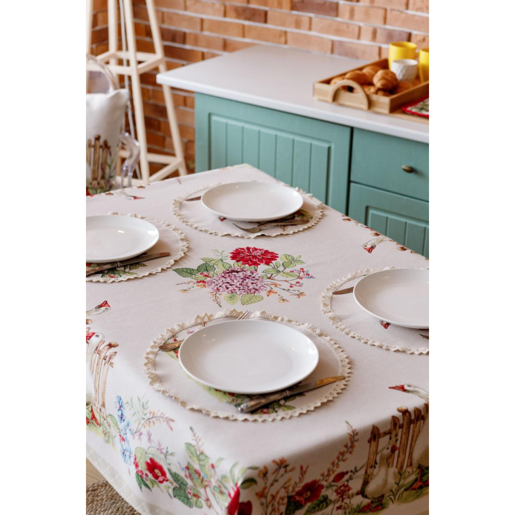 Скатертина Прованс гобеленова Гуси 135х300 см (034101) - зображення 2