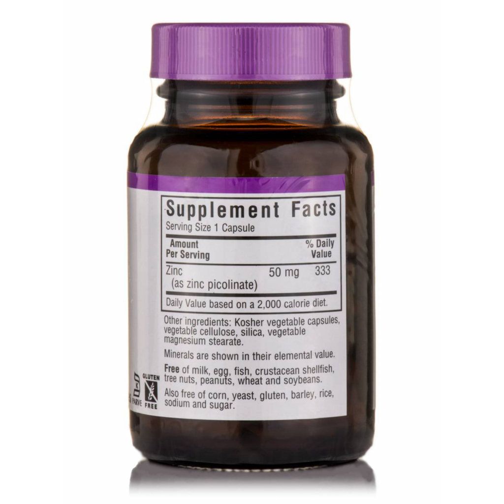 Мінерали Bluebonnet Nutrition Цинк Пиколинат 50мг, 50 гелевих капсул (BLB-00738) - зображення 2