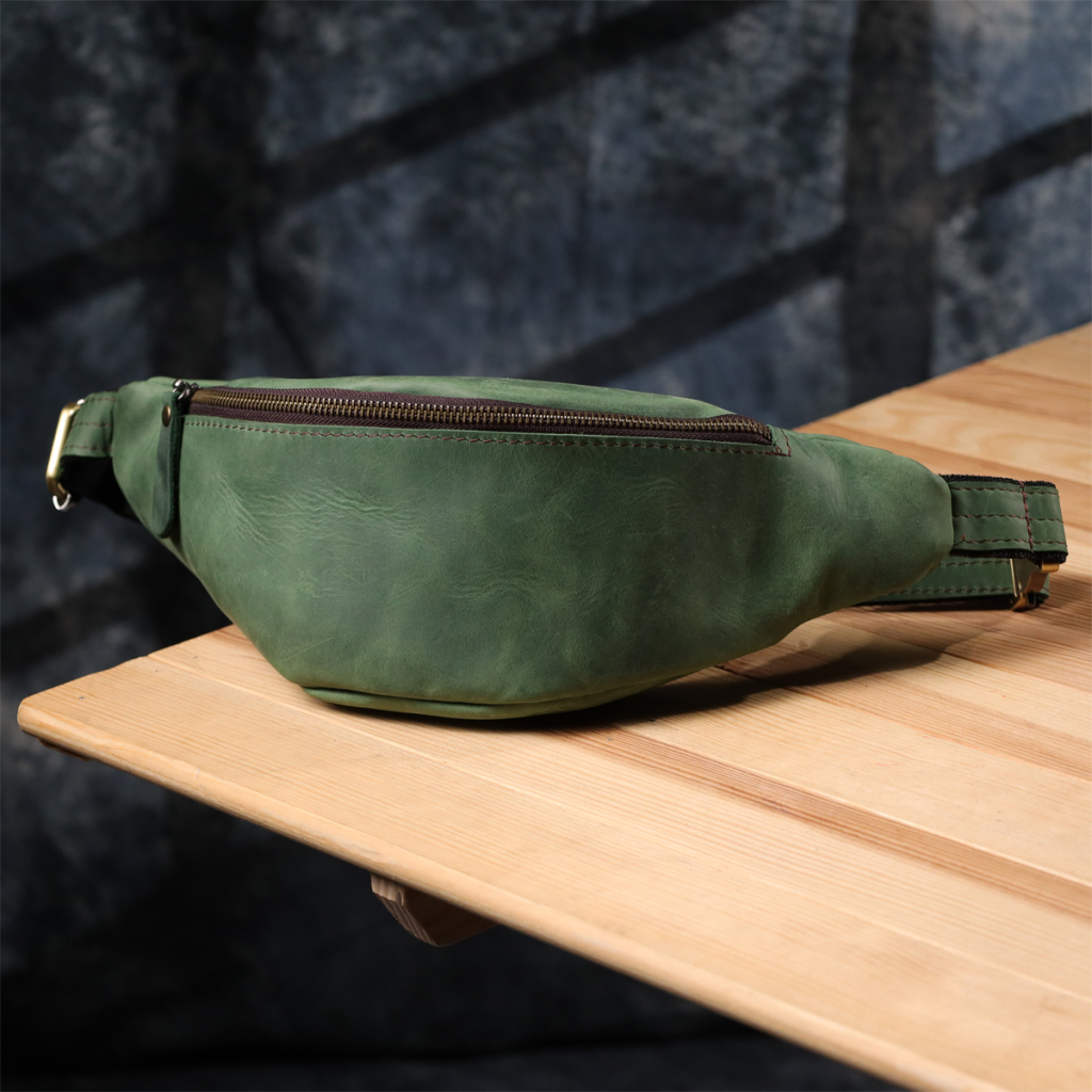 Сумка Shvigel З натуральної шкіри Зелена (23142) - зображення 9