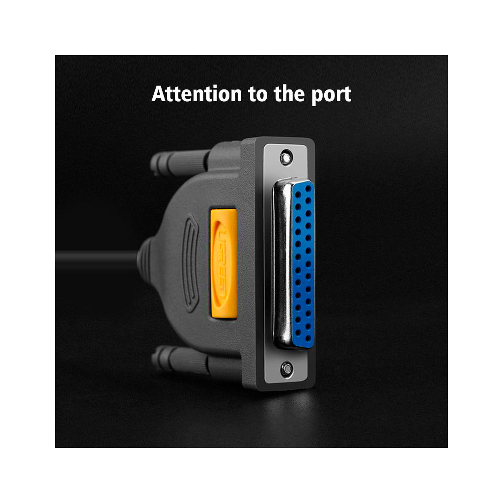 Кабель для принтера USB 2.0 to DB25 2.0m US167 black Ugreen (20224) - зображення 11