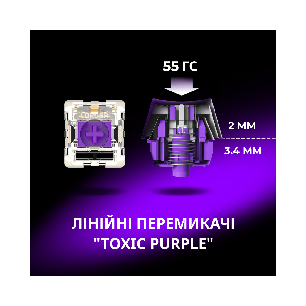 Клавіатура Lorgar KBP70MW Pro RGB Wireless/Bluetooth/USB UA Black/red (LRG-KBP70MW-BK-US) - зображення 4