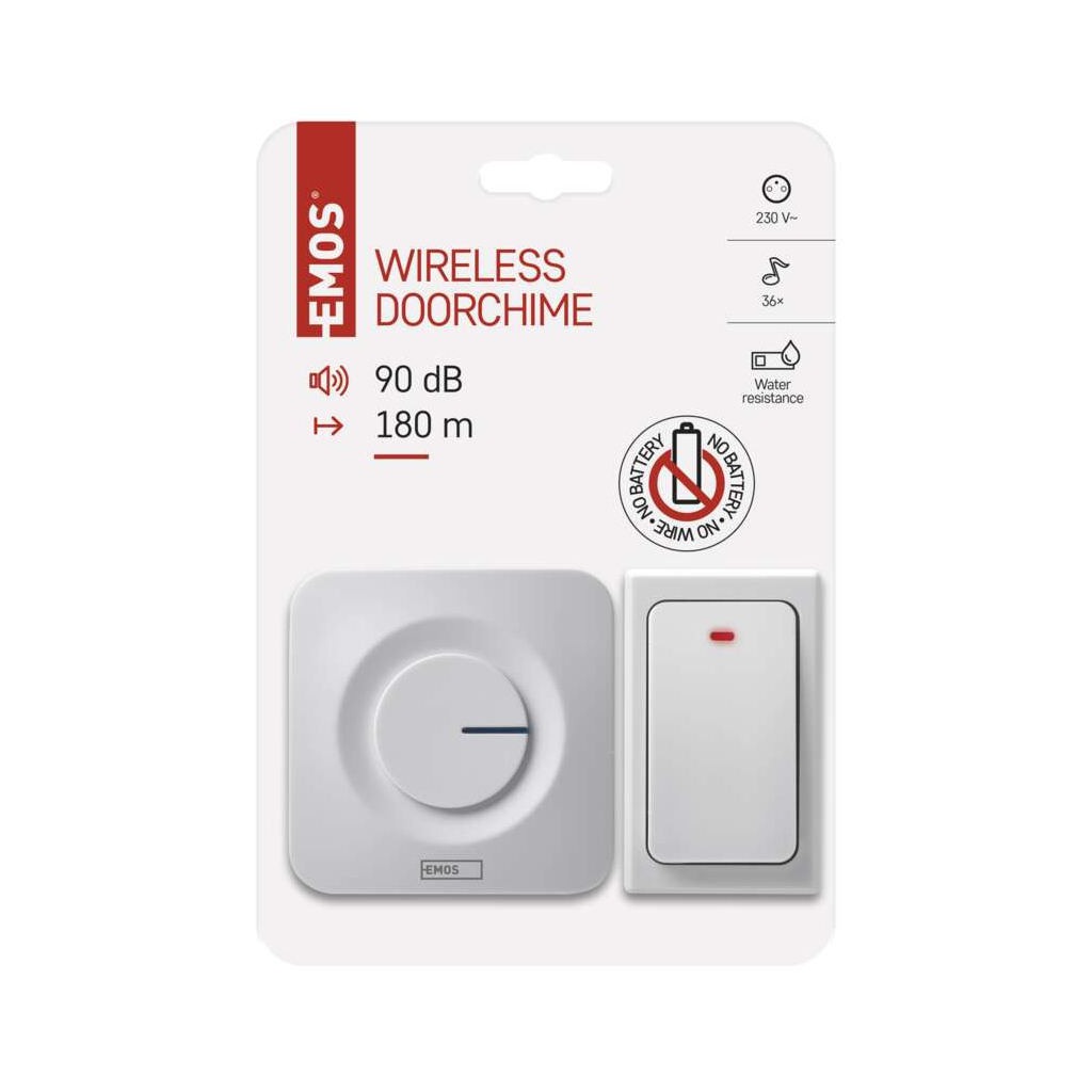 Дверний дзвінок EMOS бездротовий P5729 живлення від мережі 220В з кнопкою BATTERY-FREE (P5729) - picture 11