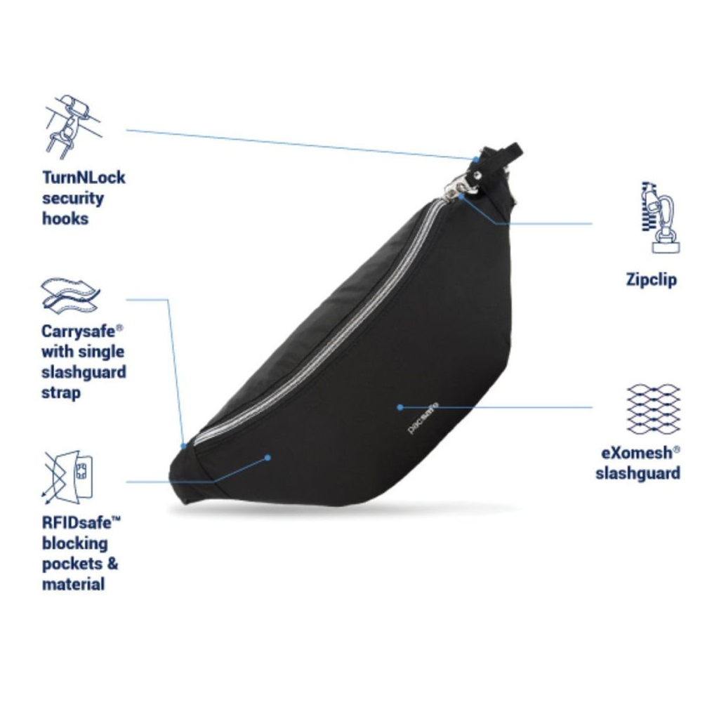 Сумка-бананка Pacsafe Stylesafe Sling Pack темно-синій (20635606) - зображення 6