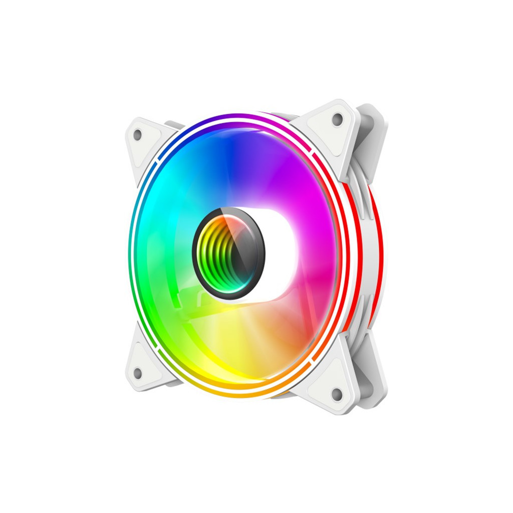 Кулер до корпусу Gamemax FN-12Rainbow-Q-Infinity WT - зображення 1