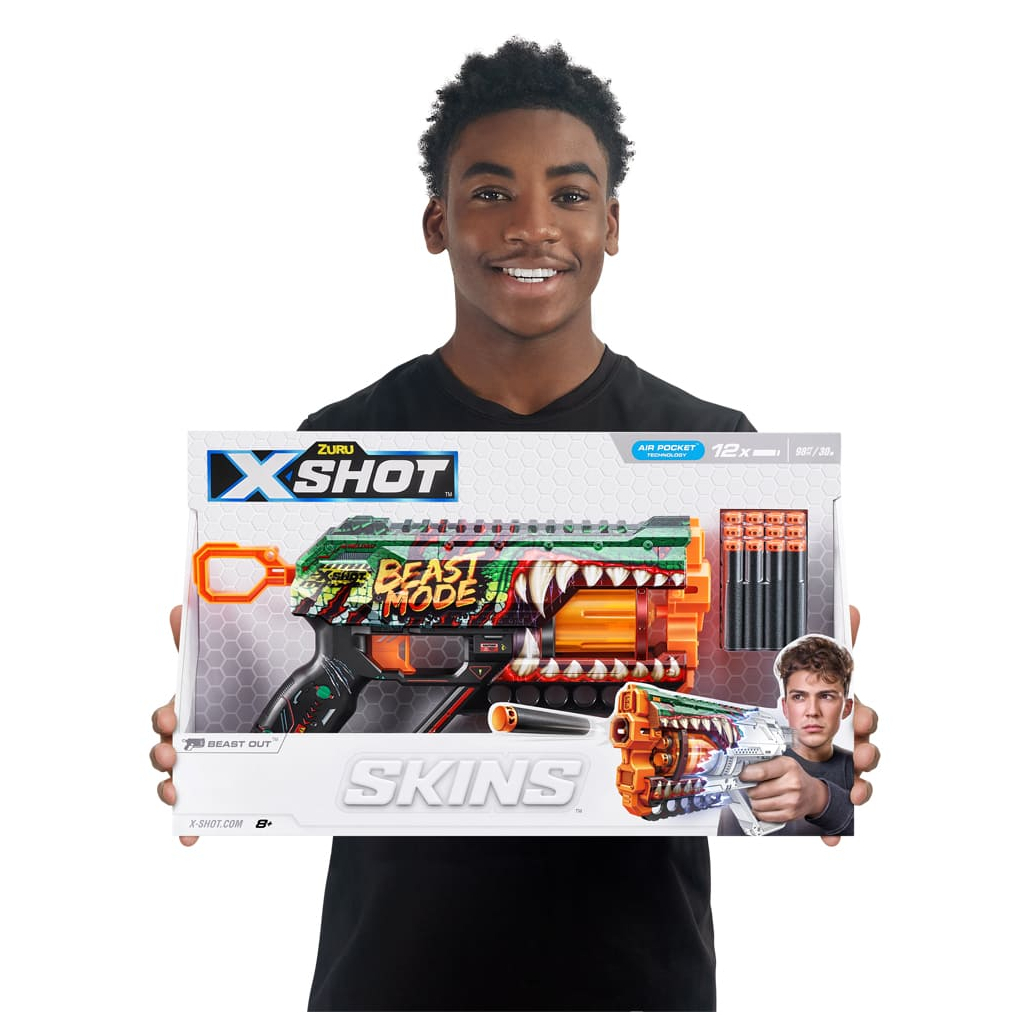 Іграшкова зброя Zuru X-Shot Швидкострільний бластер Skins Griefer Beast Out (12 патронів) (36561A) - зображення 8