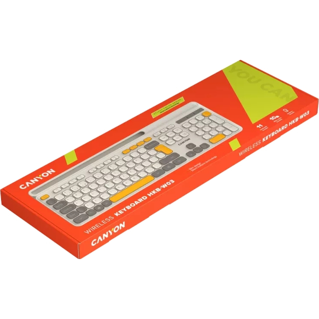 Клавіатура Canyon HKB-W03 Wireless UA Beige (CNS-HKBW03BG) - зображення 6