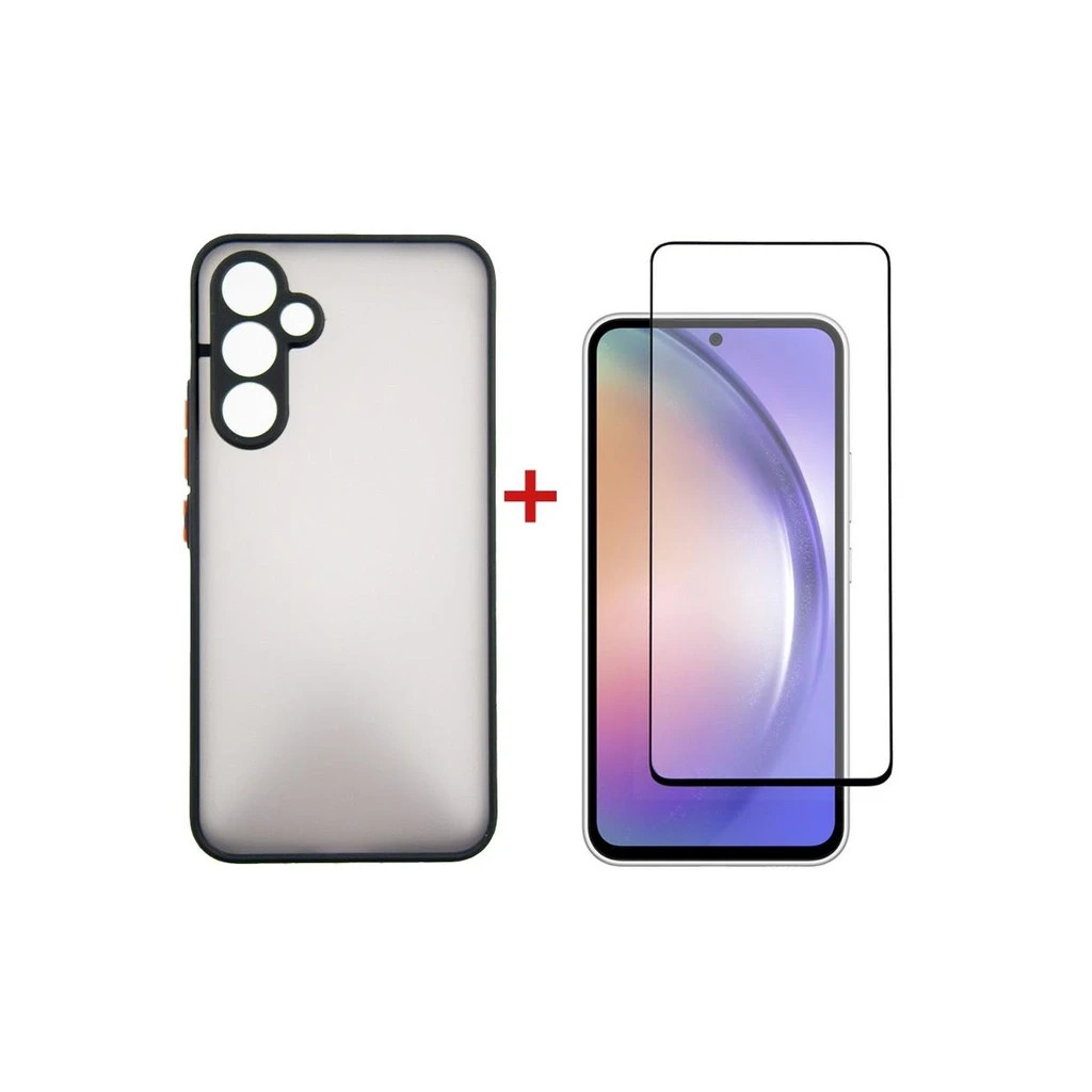 Чохол до мобільного телефона Dengos Kit for Samsung Galaxy A54 case + glass (Black) (DG-KM-26) - зображення 1