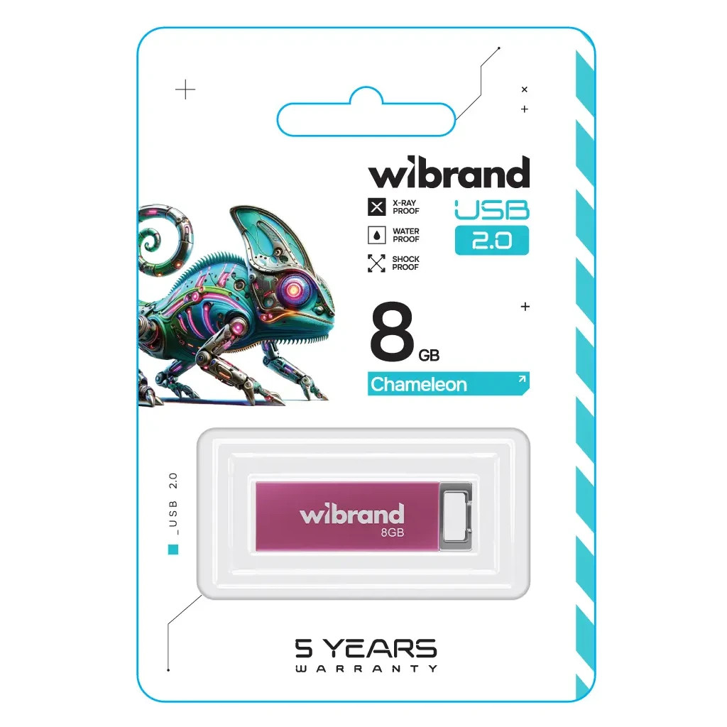 USB флеш накопичувач Wibrand 8GB Chameleon Pink USB 2.0 (WI2.0/CH8U6P) - зображення 2