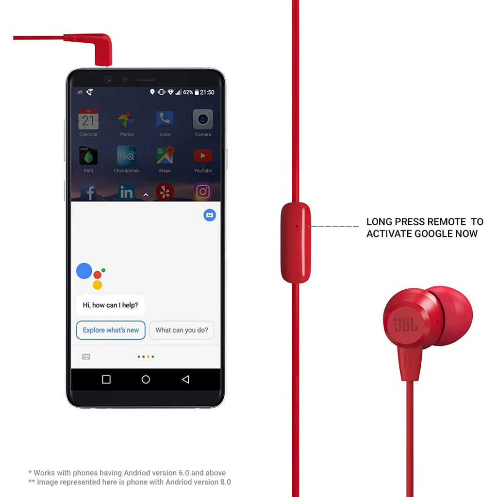 Навушники JBL C50 HI Red (JBLC50HIRED) - зображення 4