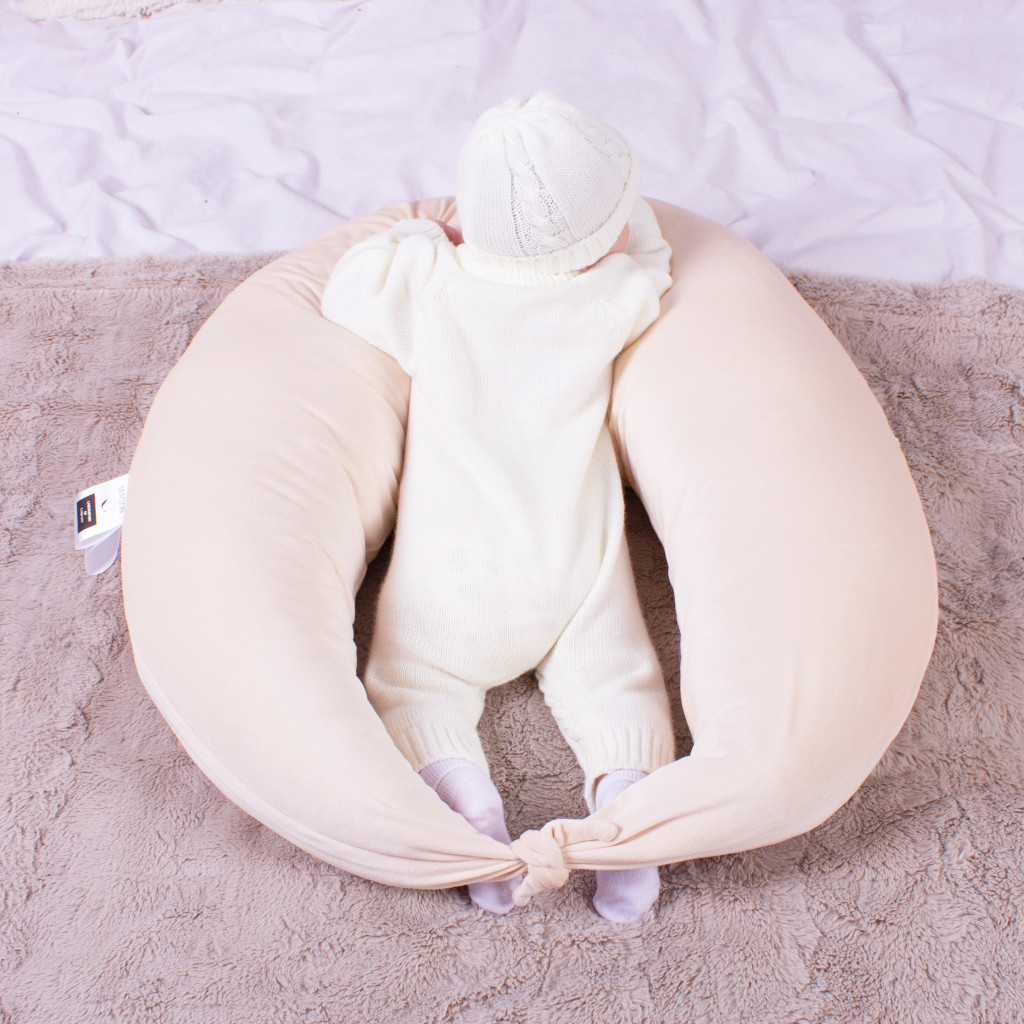 Подушка MirSon для вагітних та годування №8302 Velvet Line 28-0004 Cream Велюр 30х170х20 см (2200006200277) - изображение 9