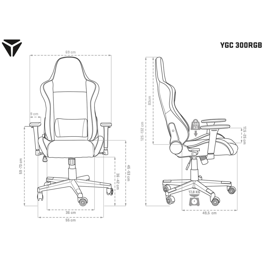 Крісло ігрове YENKEE YGC 300RGB STARDUST RGB Black (45015755) - зображення 11