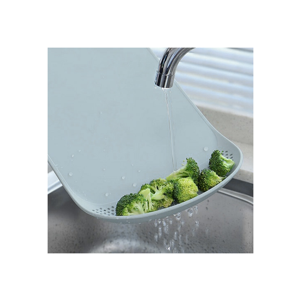 Дошка для нарізання Stenson зі зливом 38.5 х 24 х 0.4 см Сіра (R28934 grey) - зображення 3