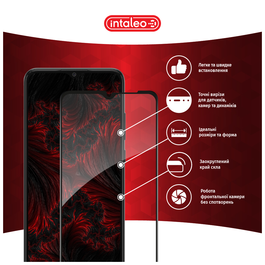 Скло захисне Intaleo Full Glue Samsung A03 Black (1283126521638) - зображення 3
