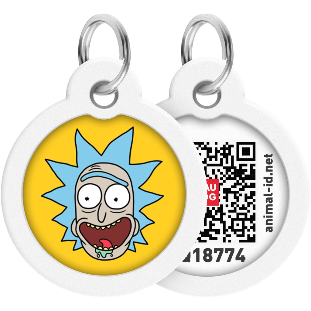 Адресник для тварин WAUDOG Smart ID з QR паспортом "Рік і Морті 3", коло 30 мм (230-0282) - зображення 1