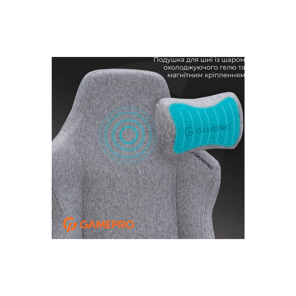 Крісло ігрове GamePro FGC750DG Size L Fabric Dark Gray (FGC750DG) - зображення 6